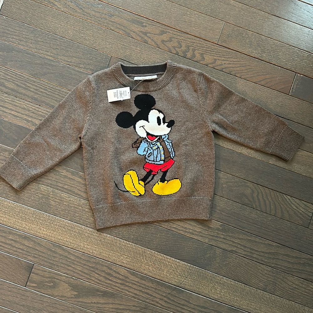 Baby Gap/Disney Mickey Mouse sweater. Heather Brown. 18-24 months. NWT.